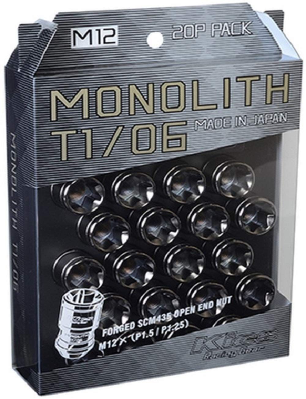 KYO-EI 協永産業 Kics MONOLITHモノリス M12×1.5 グロリアスブラック 20P MN01GK