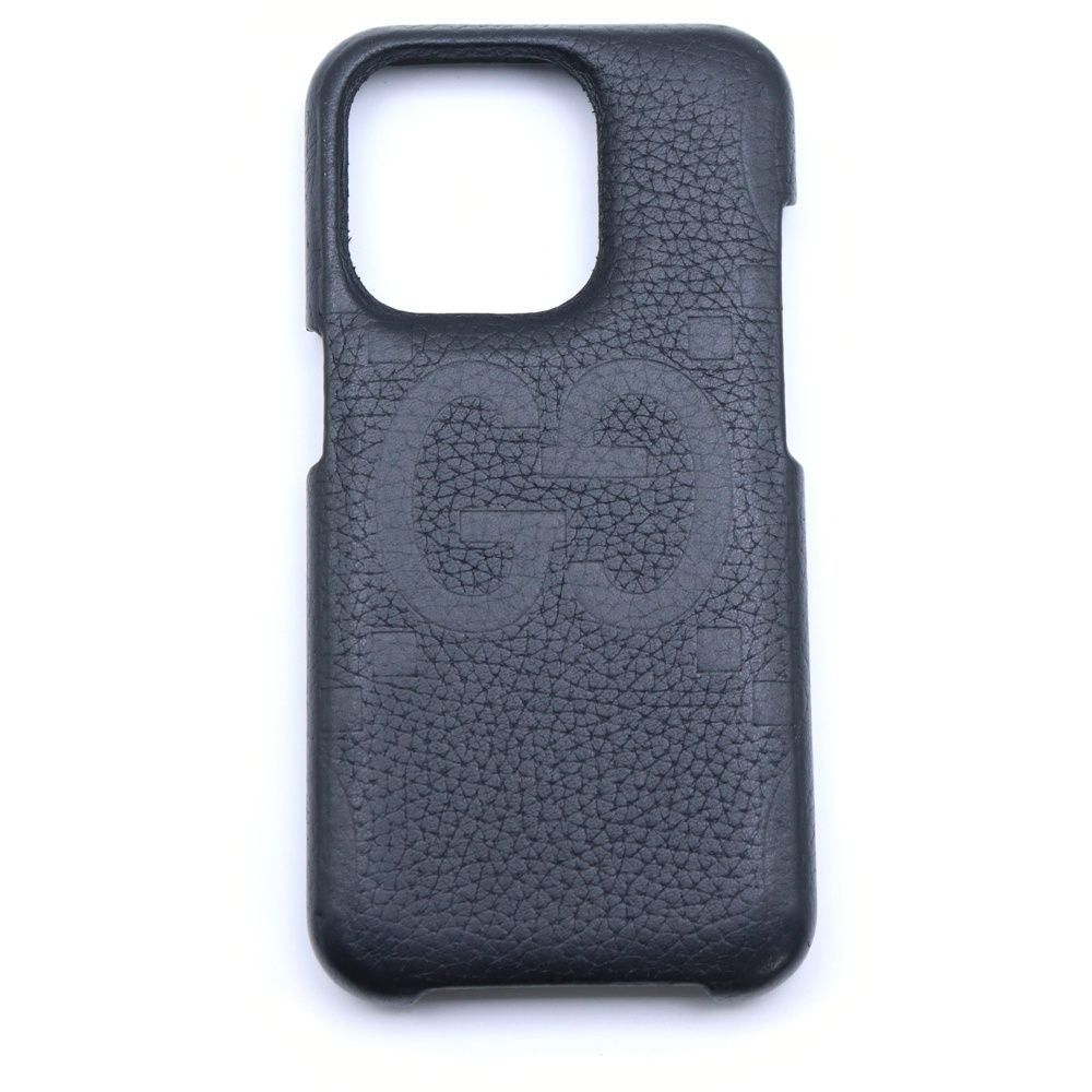 GUCCI グッチ ジャンボ GGロゴ iPhone15 PRO アイフォンケース スマホケース ブラック 760221-617664