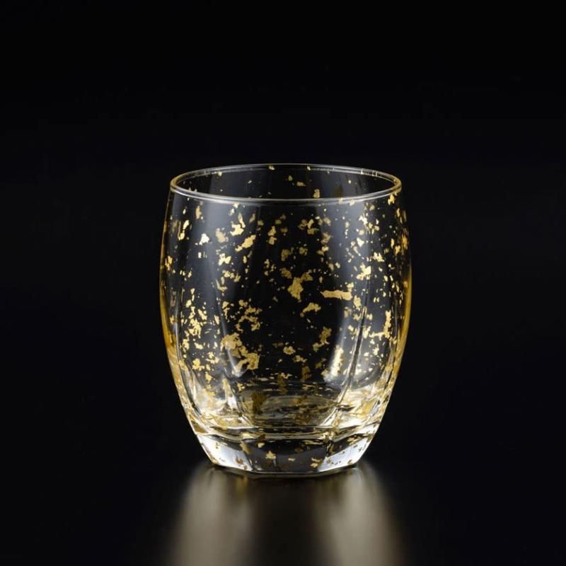 箔一 和紙でラッピング】 Stardust ロックグラス ゴールド 345ml