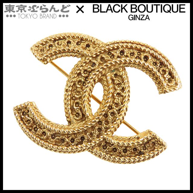 シャネル CHANEL ブローチ ココマーク メタル ゴールド 94A 9388 シャネル ブローチ 94A メタル ゴールド GP トリプルココマーク