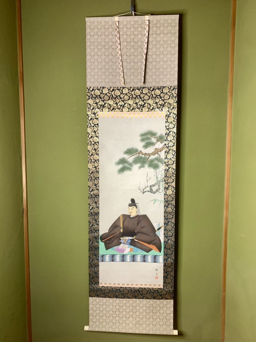 掛け軸 日本画 桜谷 菅原道真 人物画 天神様 菅公之像 骨董 古道具 古美術 工芸品 美術品 開運 風水 縁起物 学問 木箱 - メルカリ