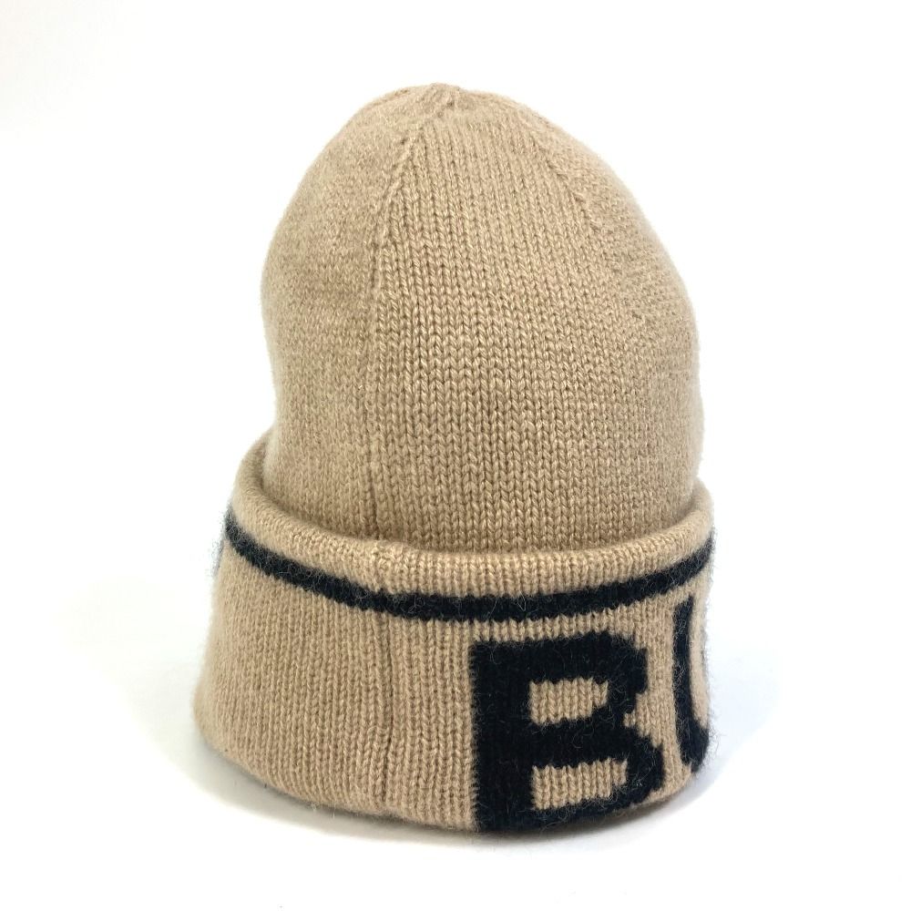 BURBERRY ロゴ入りニット帽 ベージュ バーバリー ビーニー ロゴ ニットキャップ 帽子 ニット帽