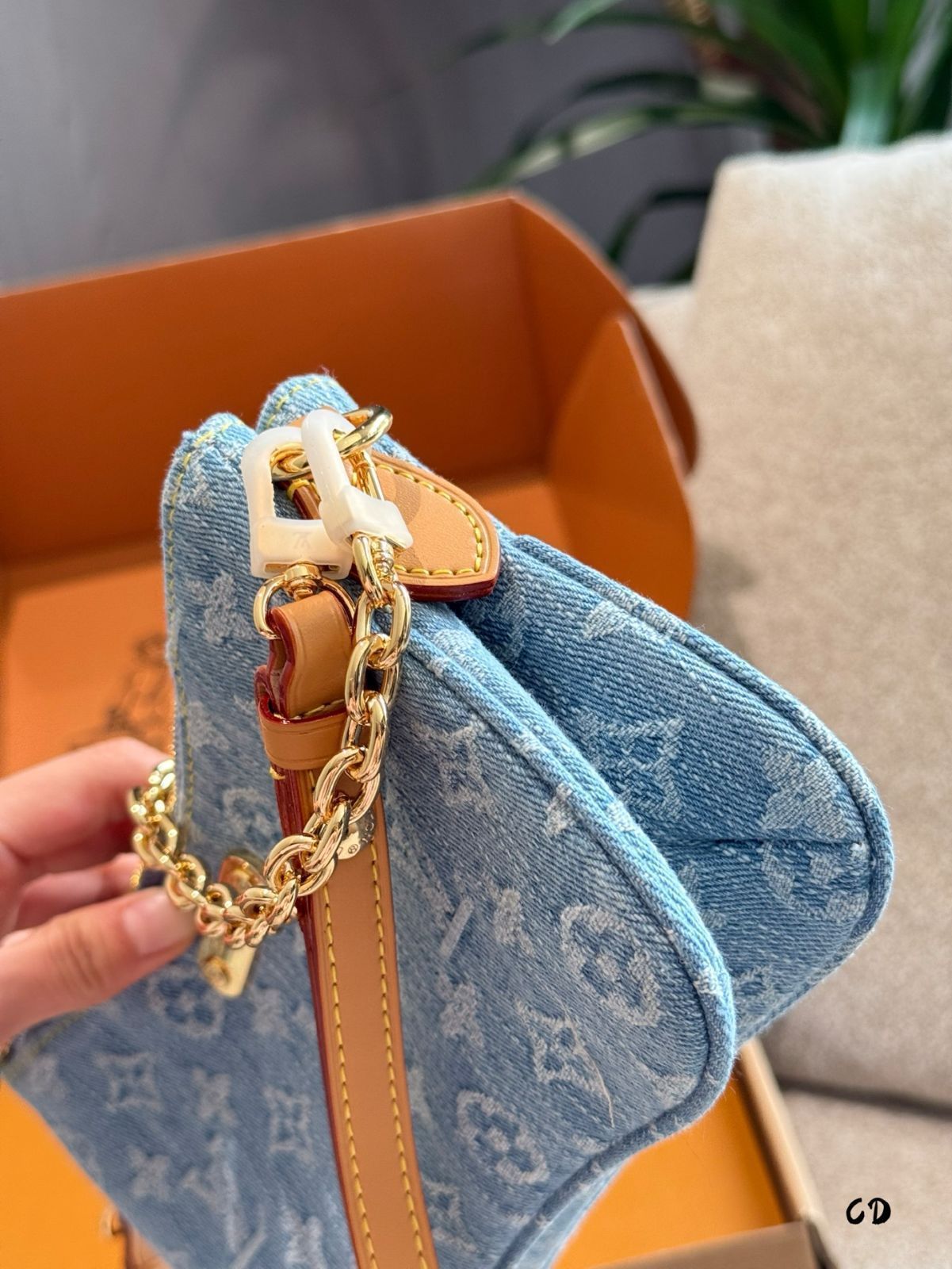  ルイヴィトン デニム マージャンバッグ ダブルジップ 25 cm ギフトボックス付き 二つ折り財布 折り財布