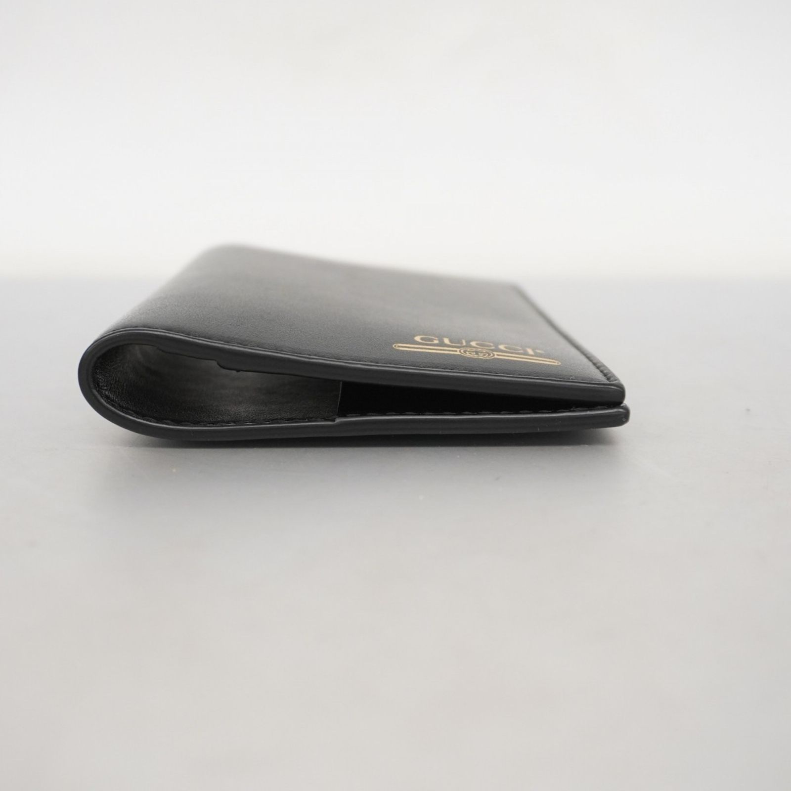 グッチ Gucci パスポートケース 547608 レザー ブラックメンズ