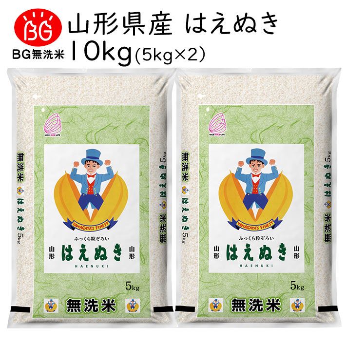 新米 度産 令和7年度産 米 10kg 無洗米 はえぬき 5kg×2 山形県産 BG無洗米 東北食糧