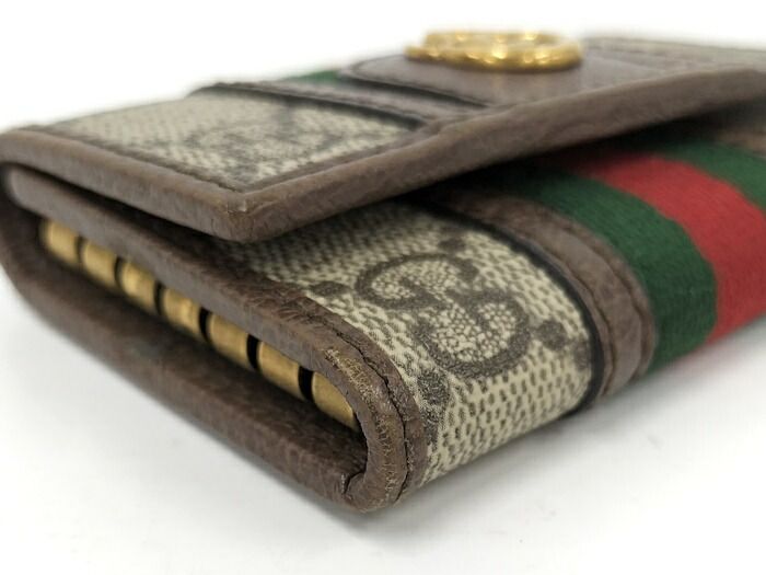 GUCCI 6連キーケース オフィディア ベージュ ブラウン PVC