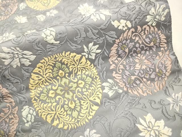 平和屋着物○六通柄袋帯 唐織 花唐草文 金糸 正絹 逸品 CAAR7939hy