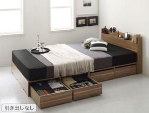 布団で寝れる　棚・コンセント付　おしゃれな引き出し収納ベッド X-Draw エックスドロウ プレミアムボンネルコイルマットレス付き 引き出しなし シングル【代引不可】