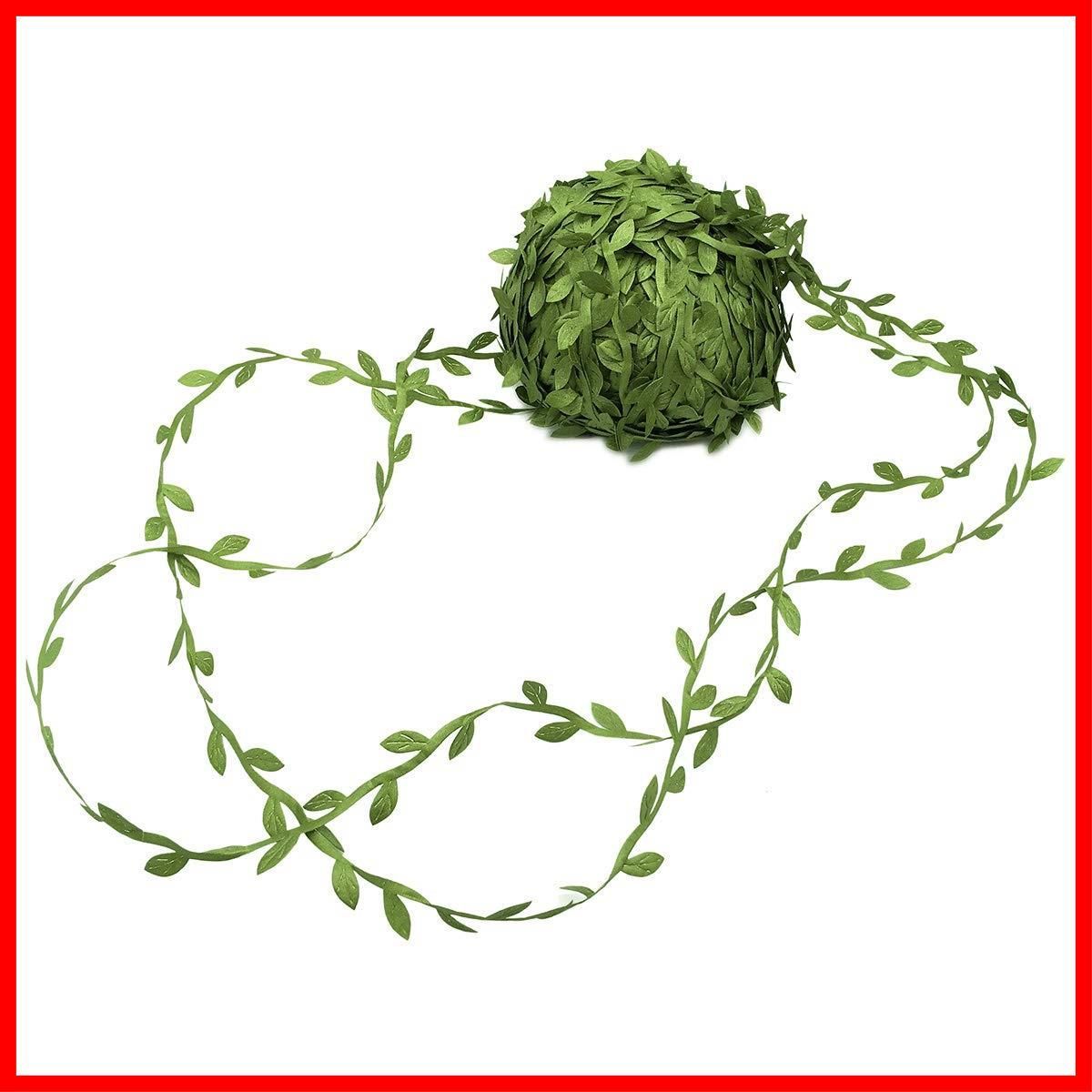 パーティー飾り 結婚式 インテリア 吊り下げ 人工 スーパー 家庭用 シルク 人工観葉植物 葉 花輪 グリーン 約80メートル リーフリボン