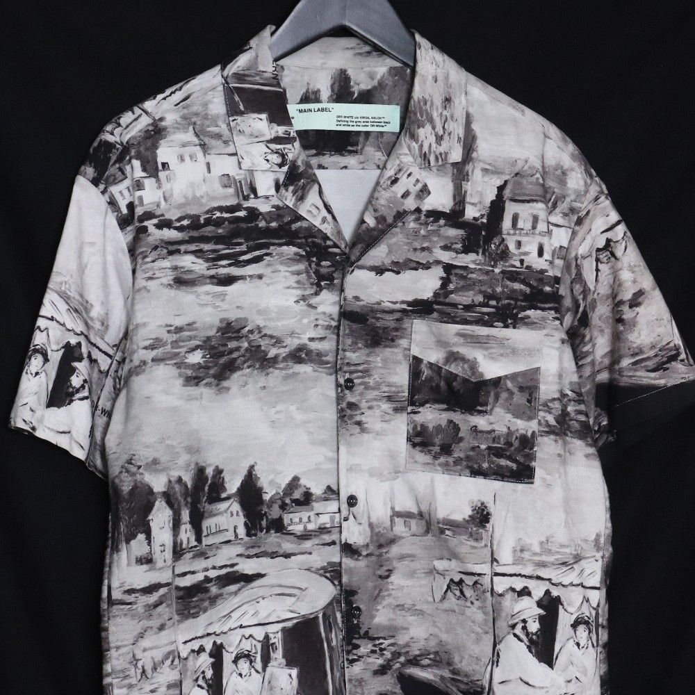 OFF-WHITE オープンカラー半袖シャツ Sサイズ グレー - メルカリ