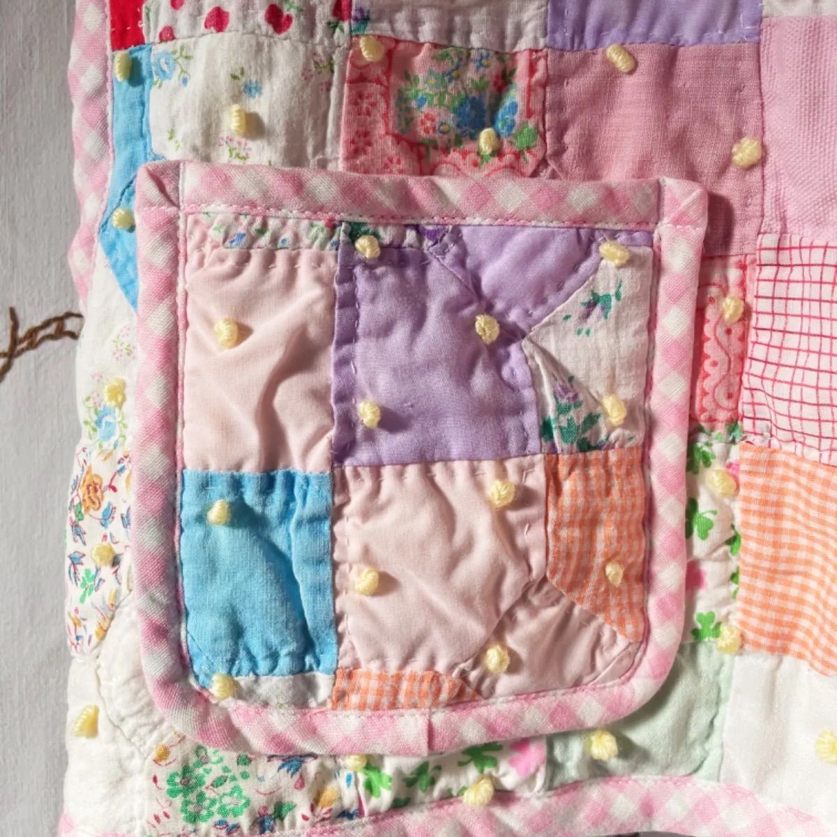 80s ヴィンテージ キルト ベスト - メルカリ