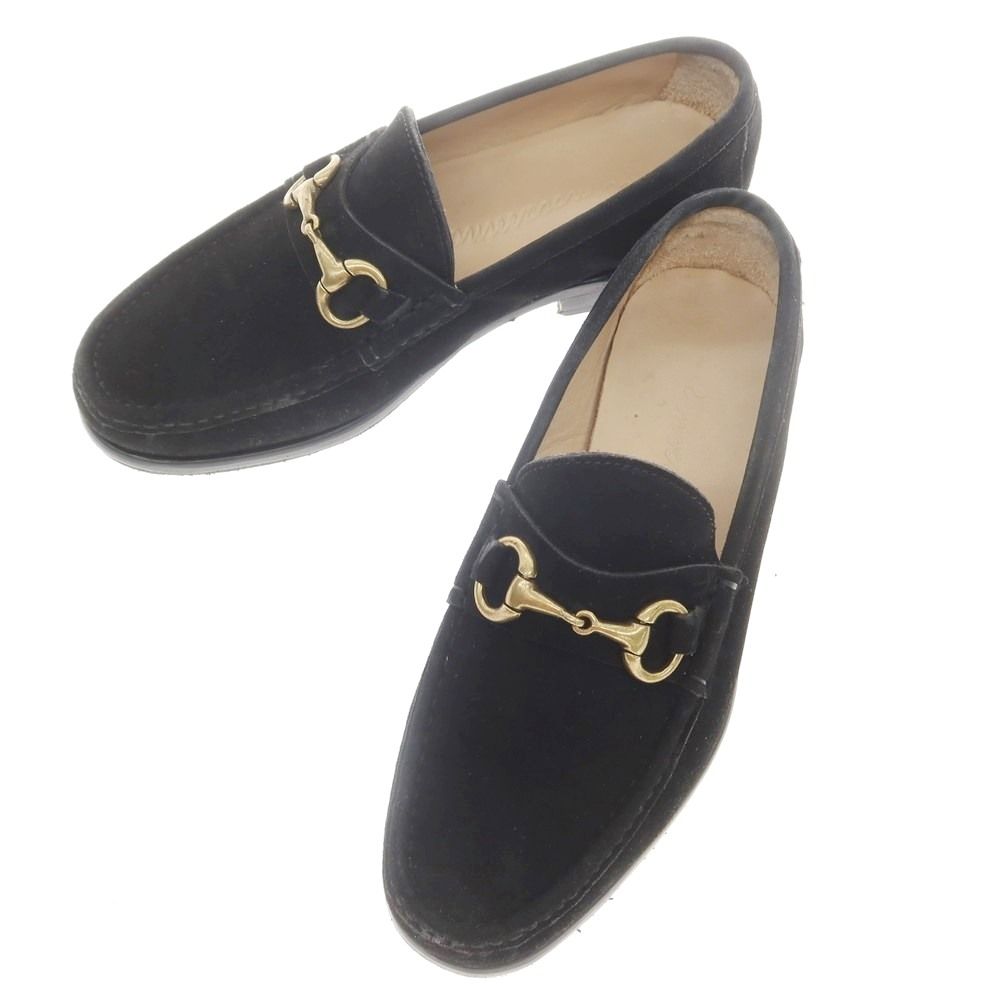【中古】イルモカシーノ IL MOCASSINO スエード ビットローファー ブラック【サイズ39】【メンズ】