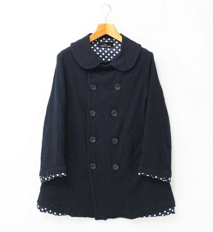 AD2015 トリココムデギャルソン ウール 丸襟ショートコート □美品□tricot COMME des GARCONS トリココムデギャルソン 縮絨