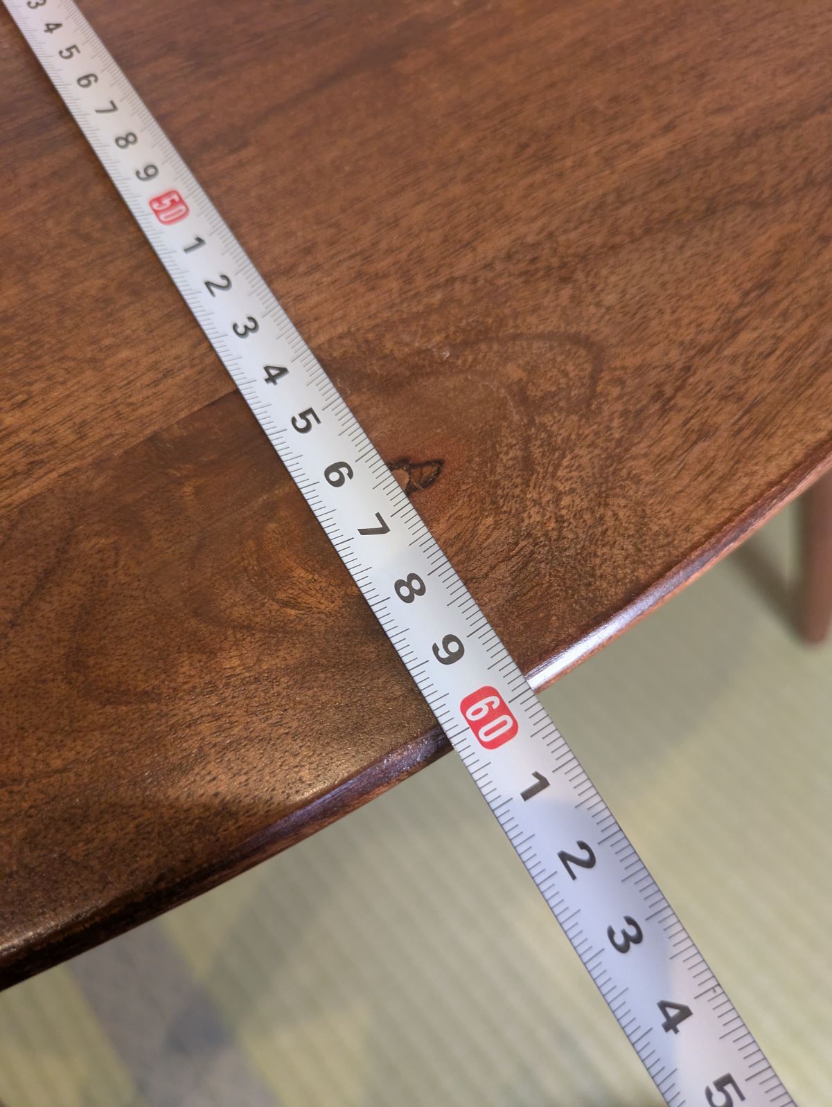 木製 卵型 サイドテーブル センターテーブル 70×60×45.5 幅60］ サイド