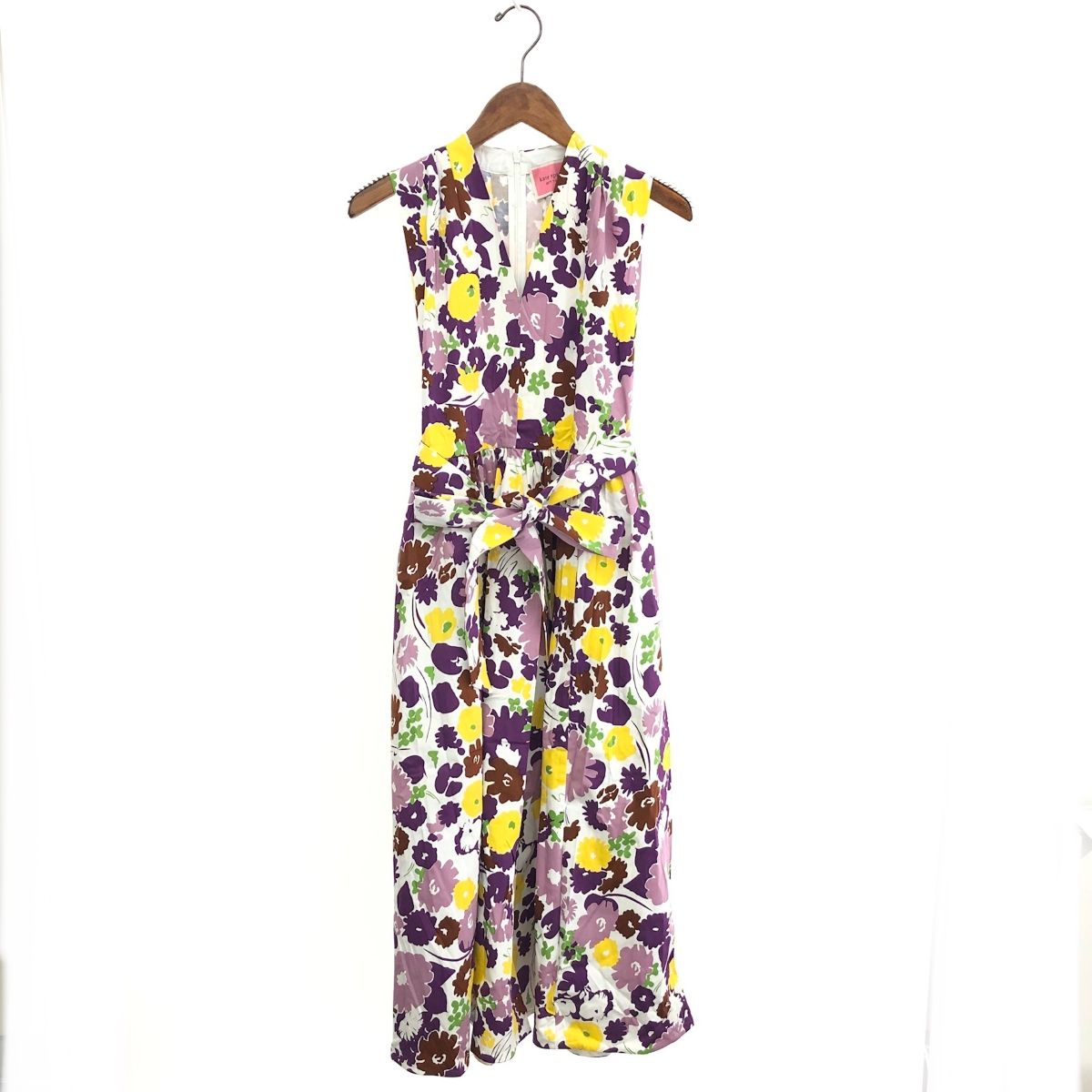 kate spade ノースリーブワンピース 美品 kate spade バイカラーノースリーブ ワンピース サイズ4 黒