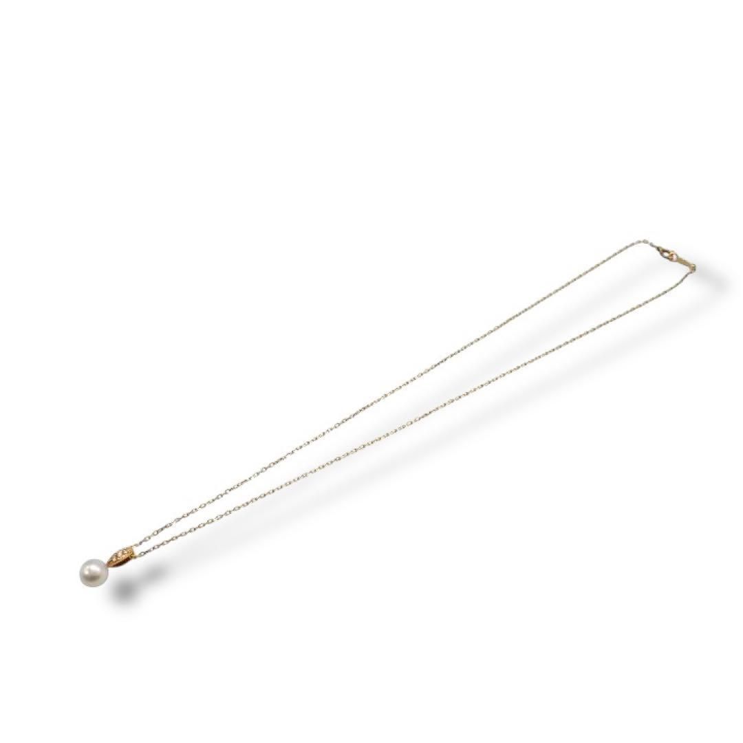 ミキモト ネックレス あこや パール 7.5mm ダイヤ K18 YG 3556 - メルカリ