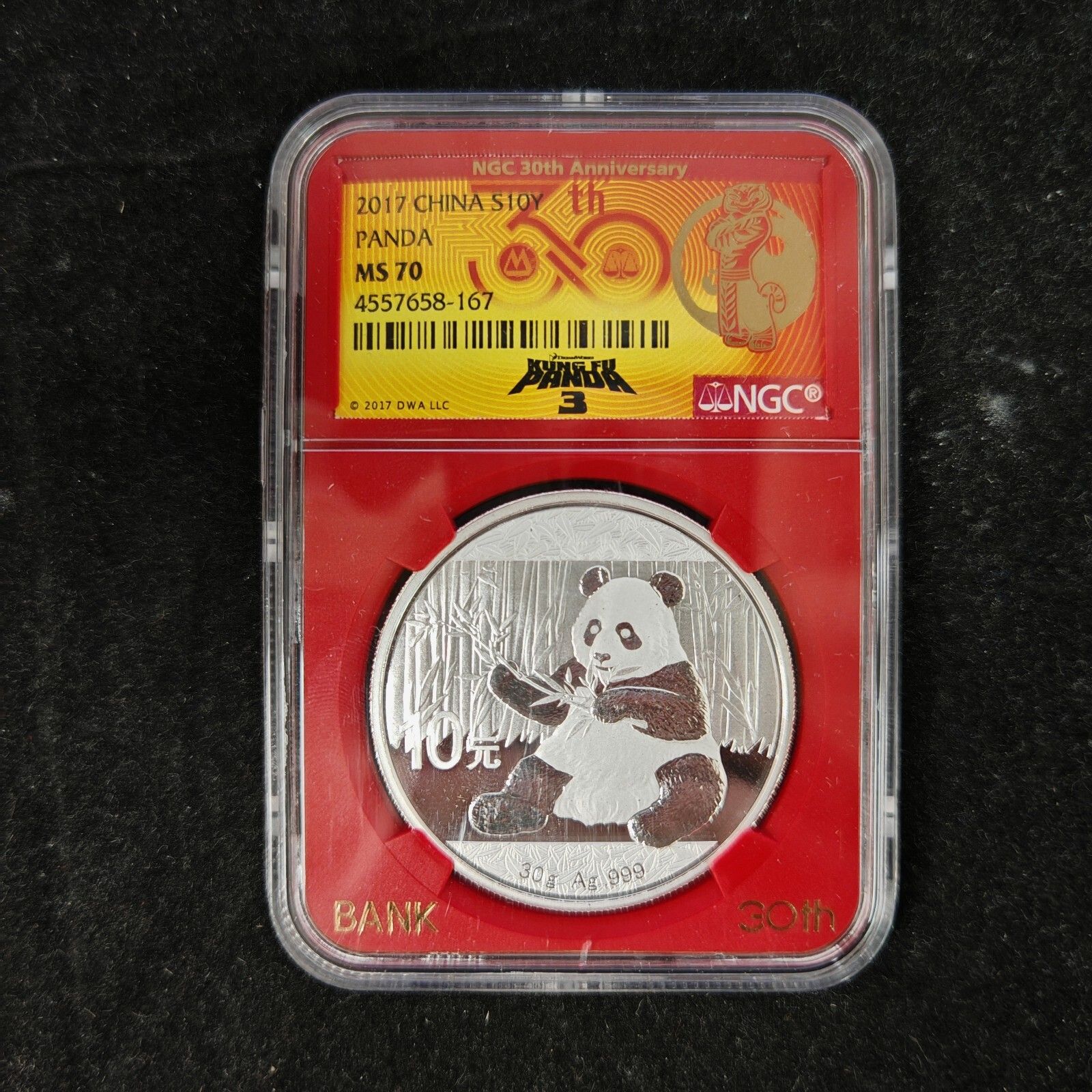 2017 China 10 Yuan 30g Panda Silver Coin NGC MS70-新発売