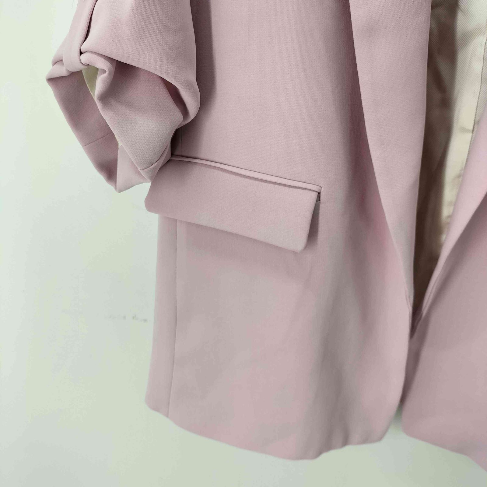 ZARA ザラ　ピンク ロールアップスリーブブレザー Lサイズ ロールアップスリーブブレザー ZARA - メルカリ