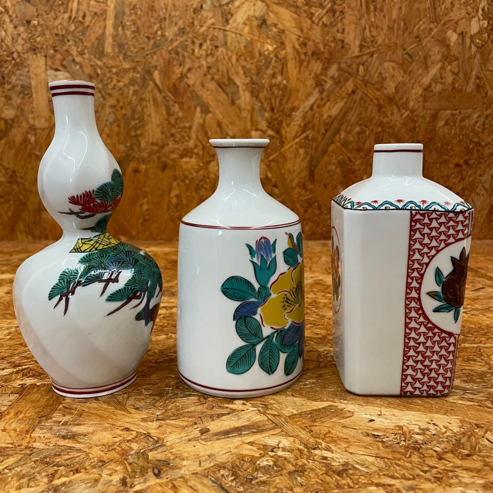 九谷 陶器花瓶 3点セット 九谷 陶器花瓶 3点セット 【公式通販】