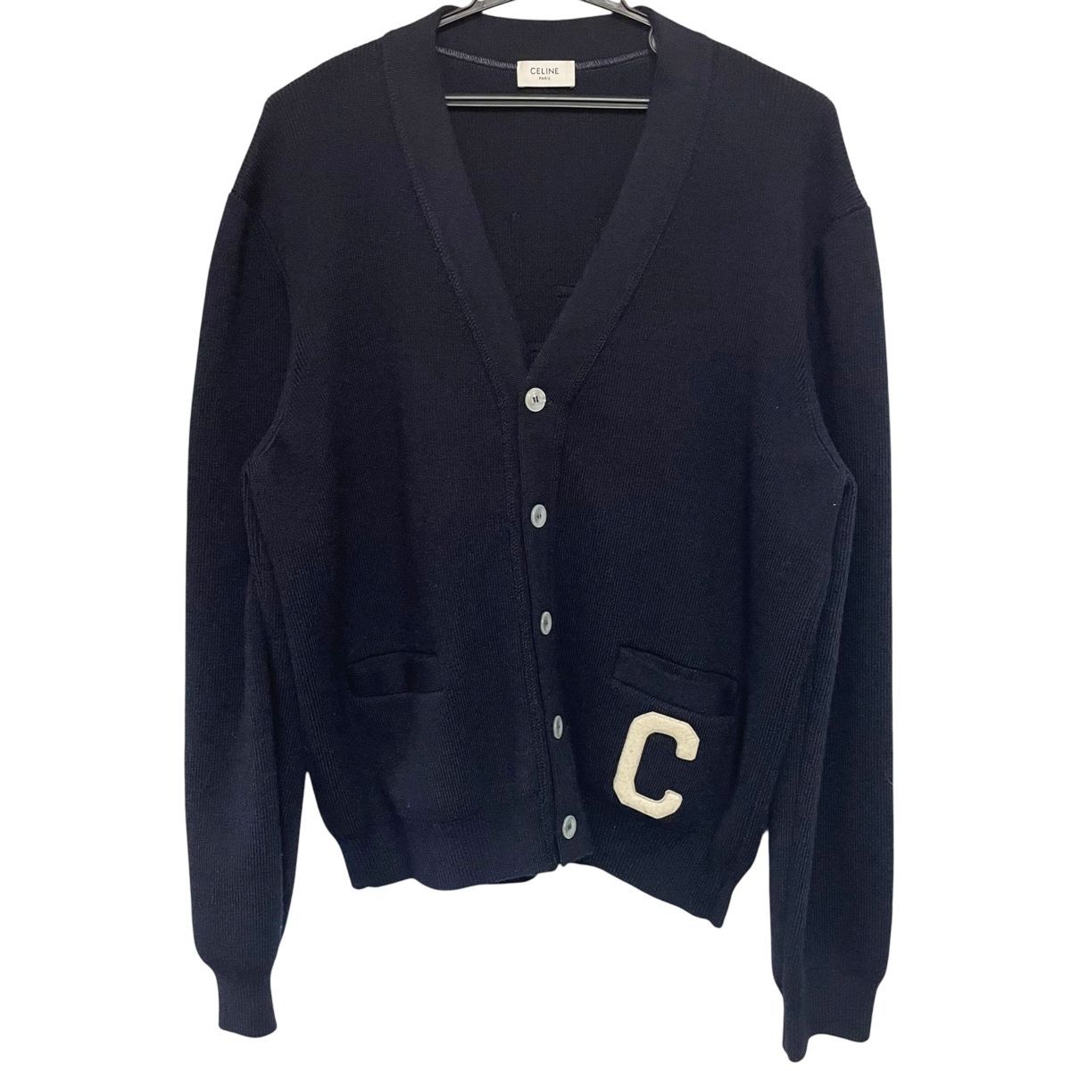 未使用　23aw　CELINE　セリーヌ　カレッジ　カーディガン　ロゴ　刺繍 ☆Celine☆カレッジカーディガン / コットン (CELINE