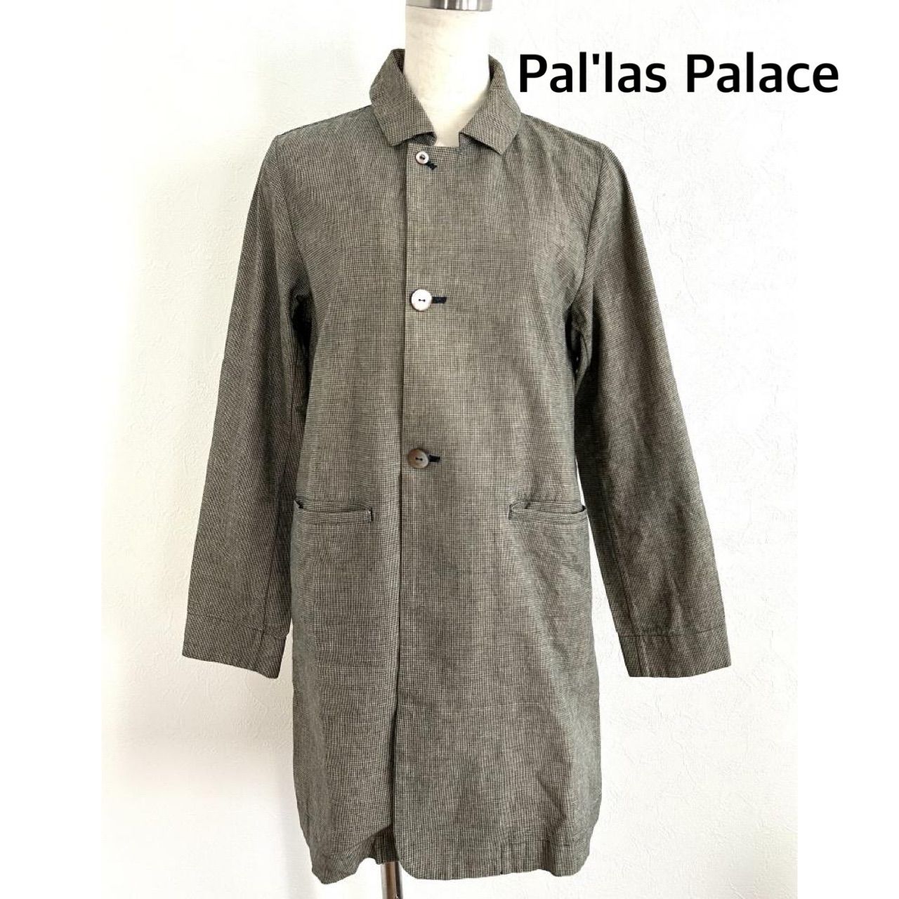 日本製】Pal'las Palace パラスパレス ステンカラーコート 千鳥格子