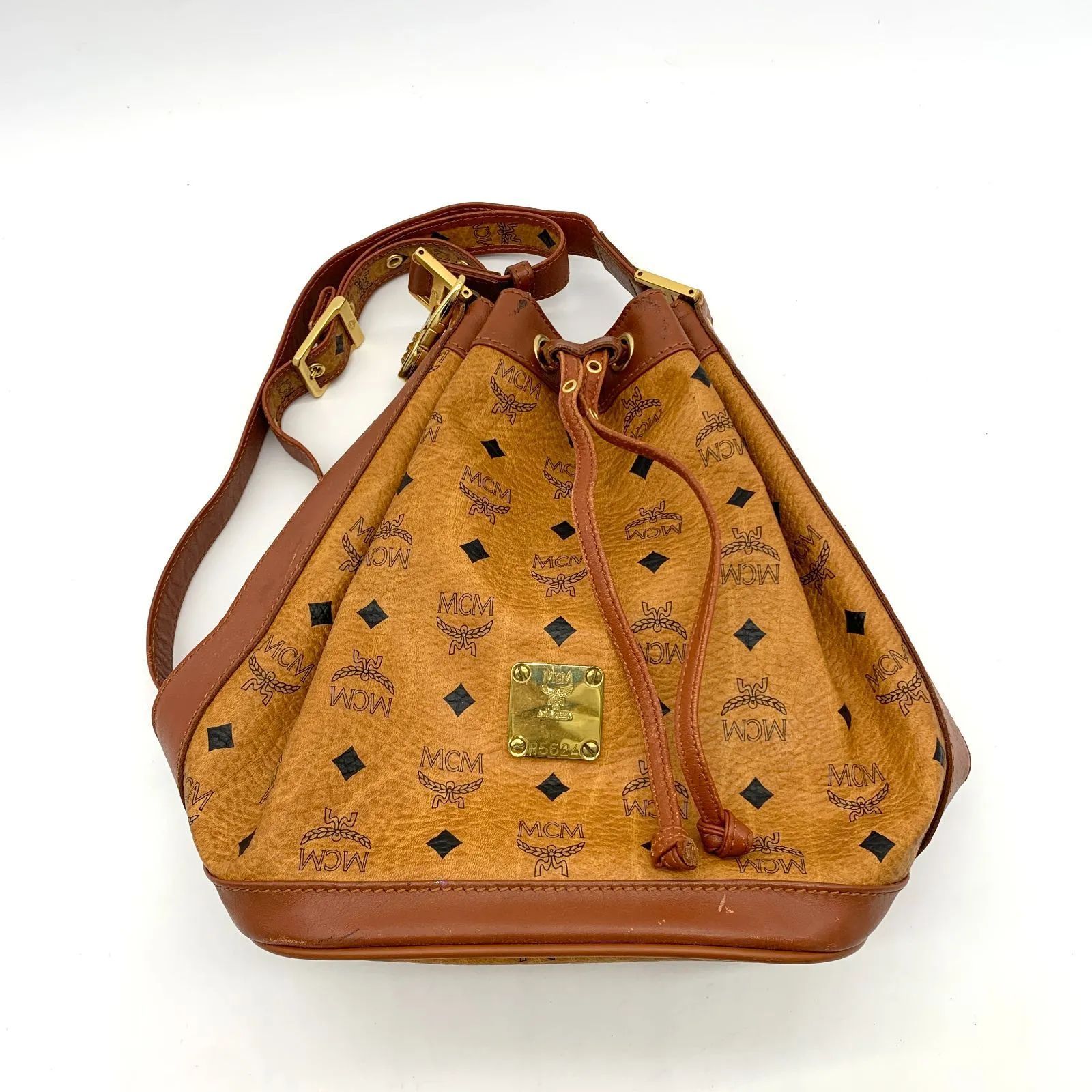 MCM ブラウンレザー ショルダーバッグ MCM エム シー ショルダーバッグ レザー ブラウン : ブランド