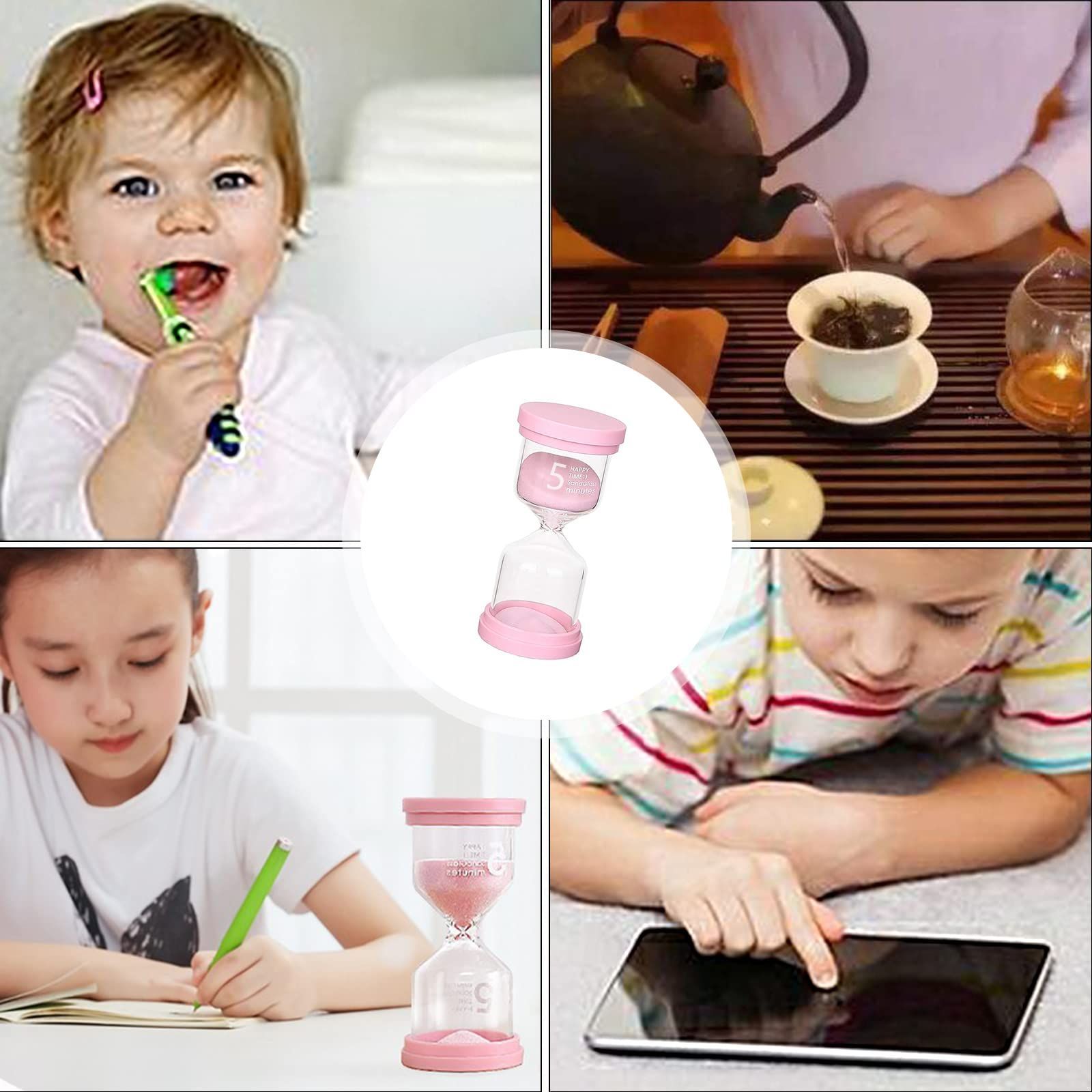 耳新しい セール 15分 30分 子供用砂時計タイマー 10分 カラフルな砂時計 砂タイマー 5分 デスクトップ 砂時計 砂時計 キッチン 料理 4個セット ゲーム 教室 サンドタイマー お風呂 ホームオフィスの装飾 ALLMIRA クリエイティブギフト