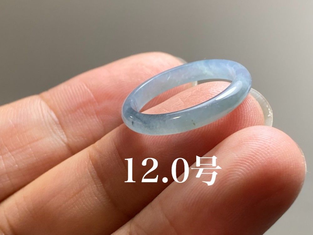 L12-171氷糯種 灰青 12.0号 天然グアテマラ産 A貨 本翡翠