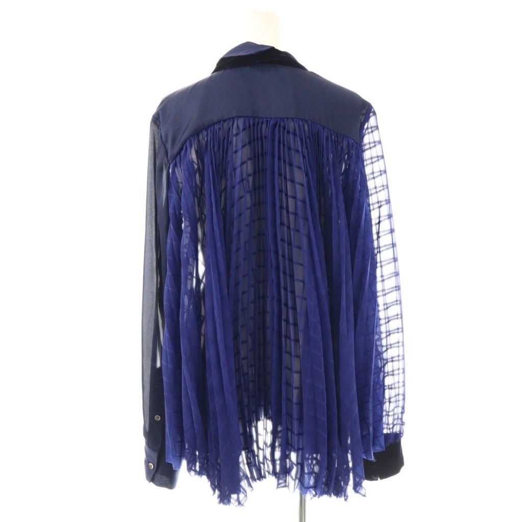 sacai サカイ　プリーツ　ブラウス sacai 美品 サカイ バックプリーツ 半袖 ブラウス カットソー