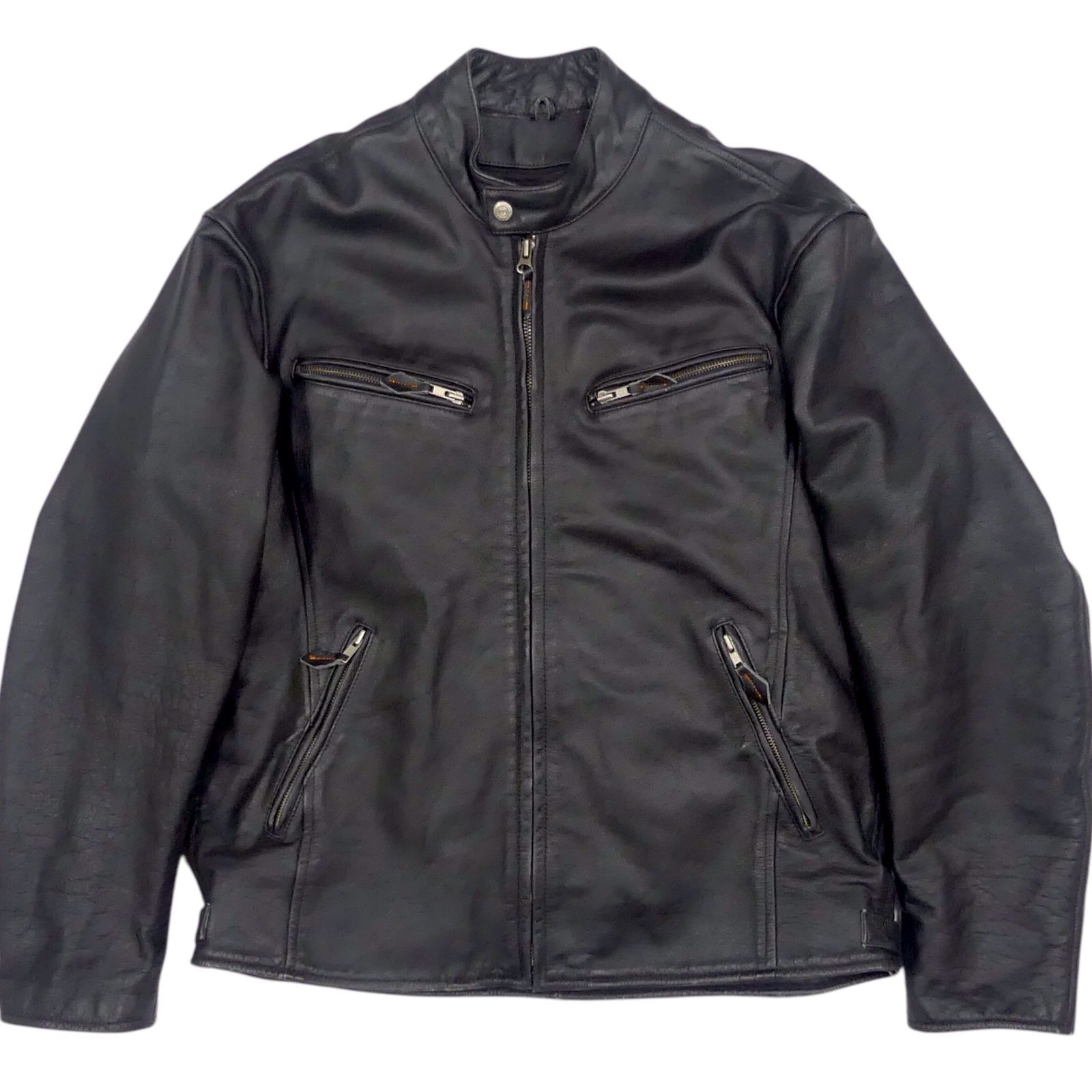 美品　r アール (ripvanwinkle) レザーライダースサイズ4 美品 RIPVANWINKLE シングル レザージャケット ライダース