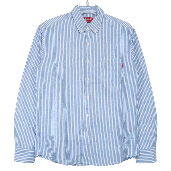 SUPREME シュプリーム OXFORD STRIPE L|S B.D SHIRT オックスフォード ストライプ ロングスリーブ ボタンダウン シャツ 長袖 ブルーサイズM octk