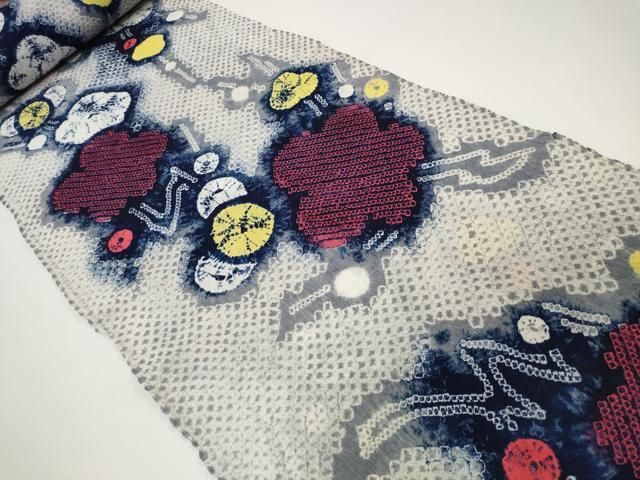 平和屋本店 上 夏物 浴衣 有松鳴海絞り 反物 着尺 花散らし 綿 DZAA11307kh5