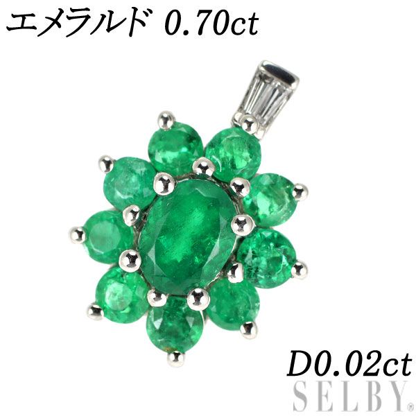 ジュエルスタジオ Pt900 エメラルド ダイヤモンド ピアス D0.39ct