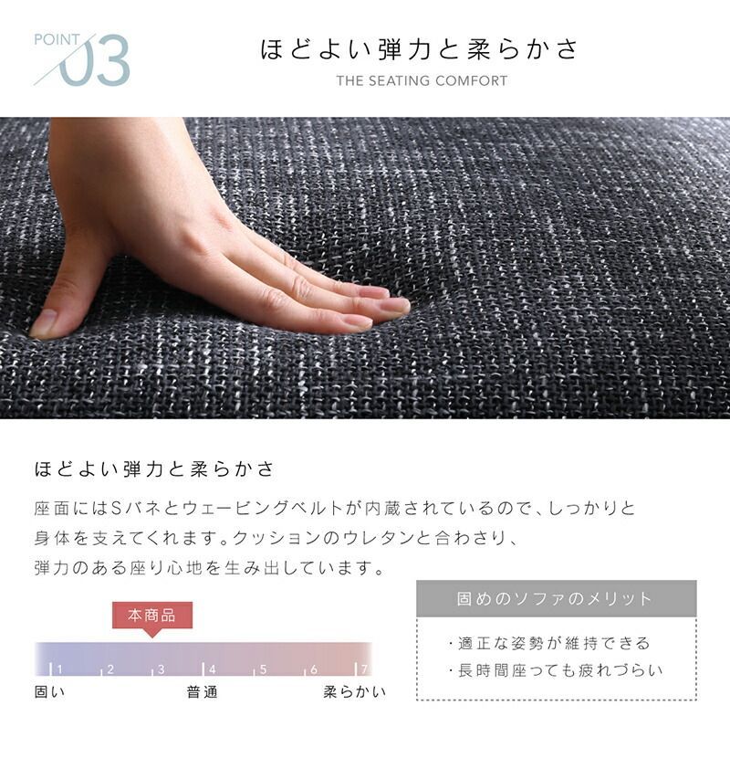 ファブリックソファ 幅134cm