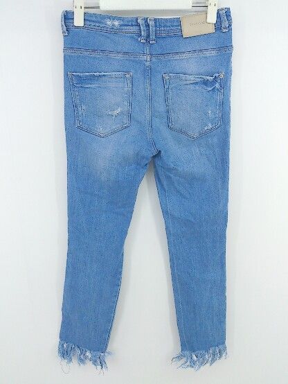 ◇ ZARA Trafaluc ダメージ加工 ストレッチ スキニー ジーンズ デニム パンツ EUR 34 USA 02 MEX 24 ブルー系 レディース E  【1306050038543】