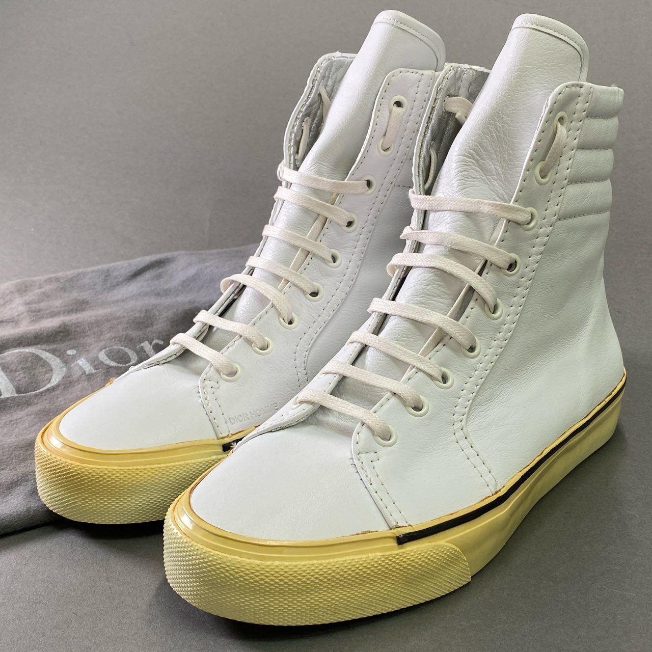 2d22 Dior HOMME ディオール オム レザーハイカット スニーカー 40 
