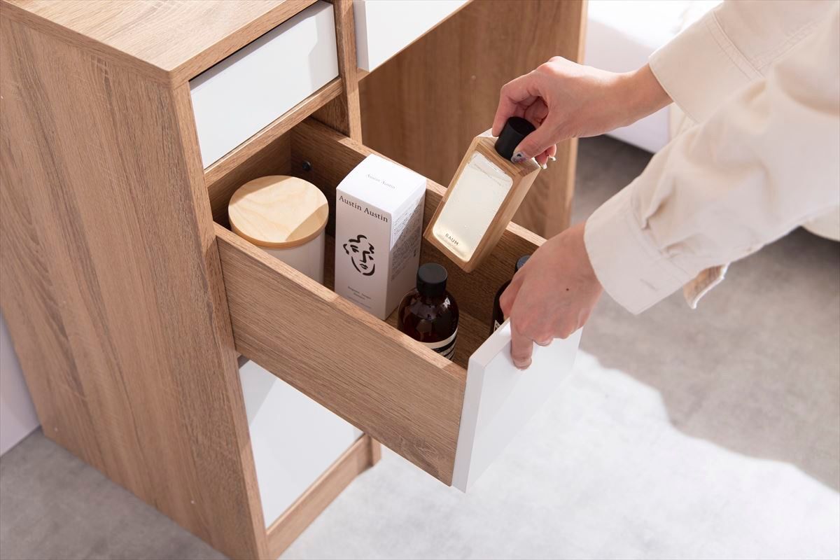 送料無料】Elena ドレッサーセット スツール 椅子 コンセント付き 大