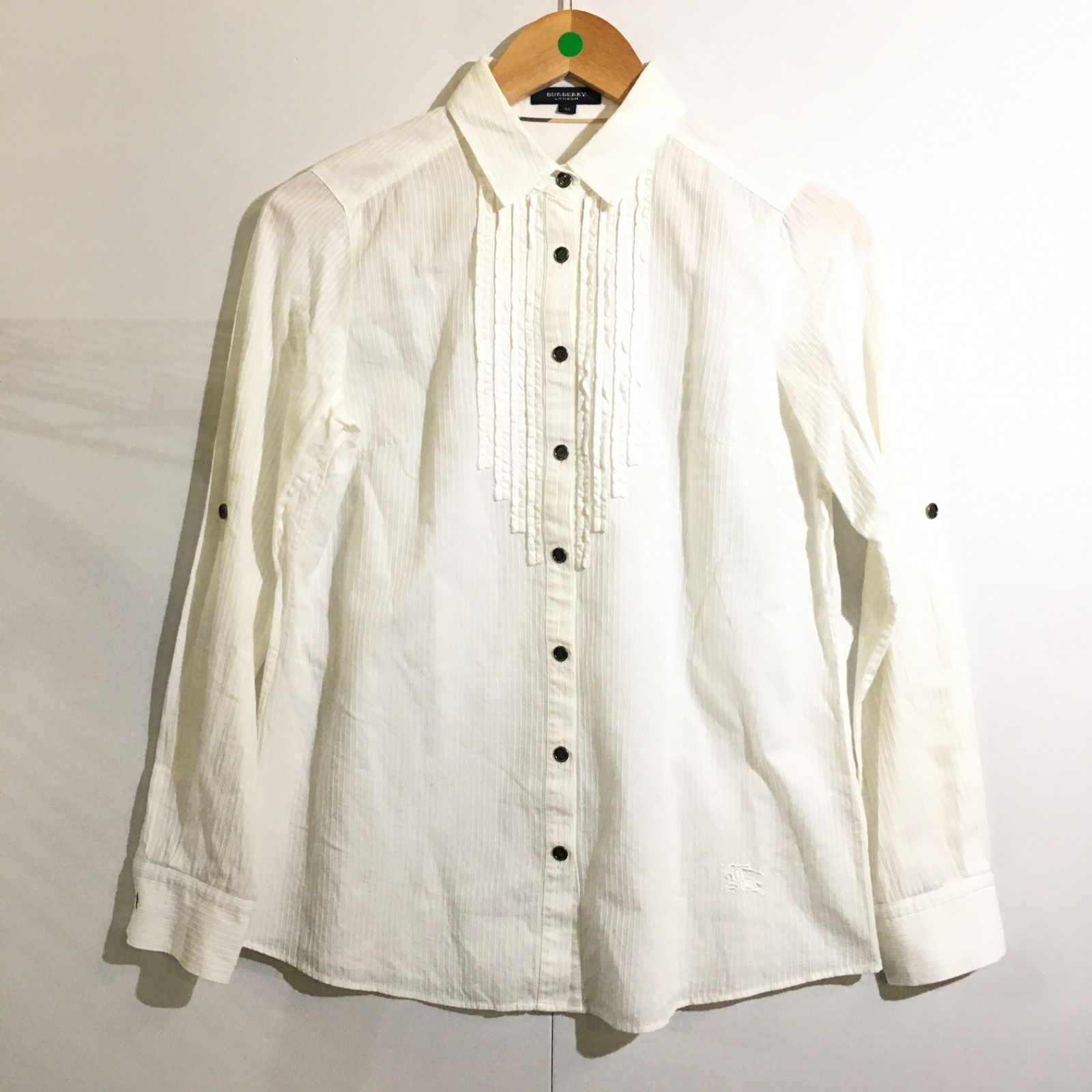 Burberry ストライプ 38サイズ BURBERRY バーバリー ピンストライプシャツ ホワイト 38サイズ