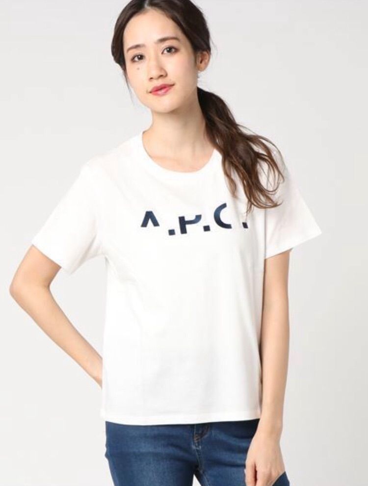 【未使用】A.P.C.欠けロゴ半袖Tシャツ(レディースM)apc アーペーセ
