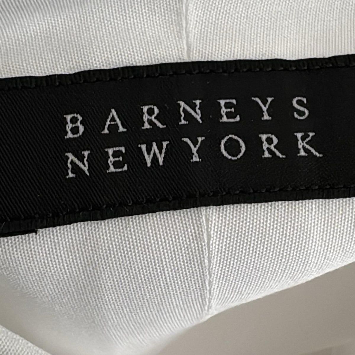 【美品】BARNEYS NEWYORK メンズ プルオーバーシャツ(白) ドレスシャツ 