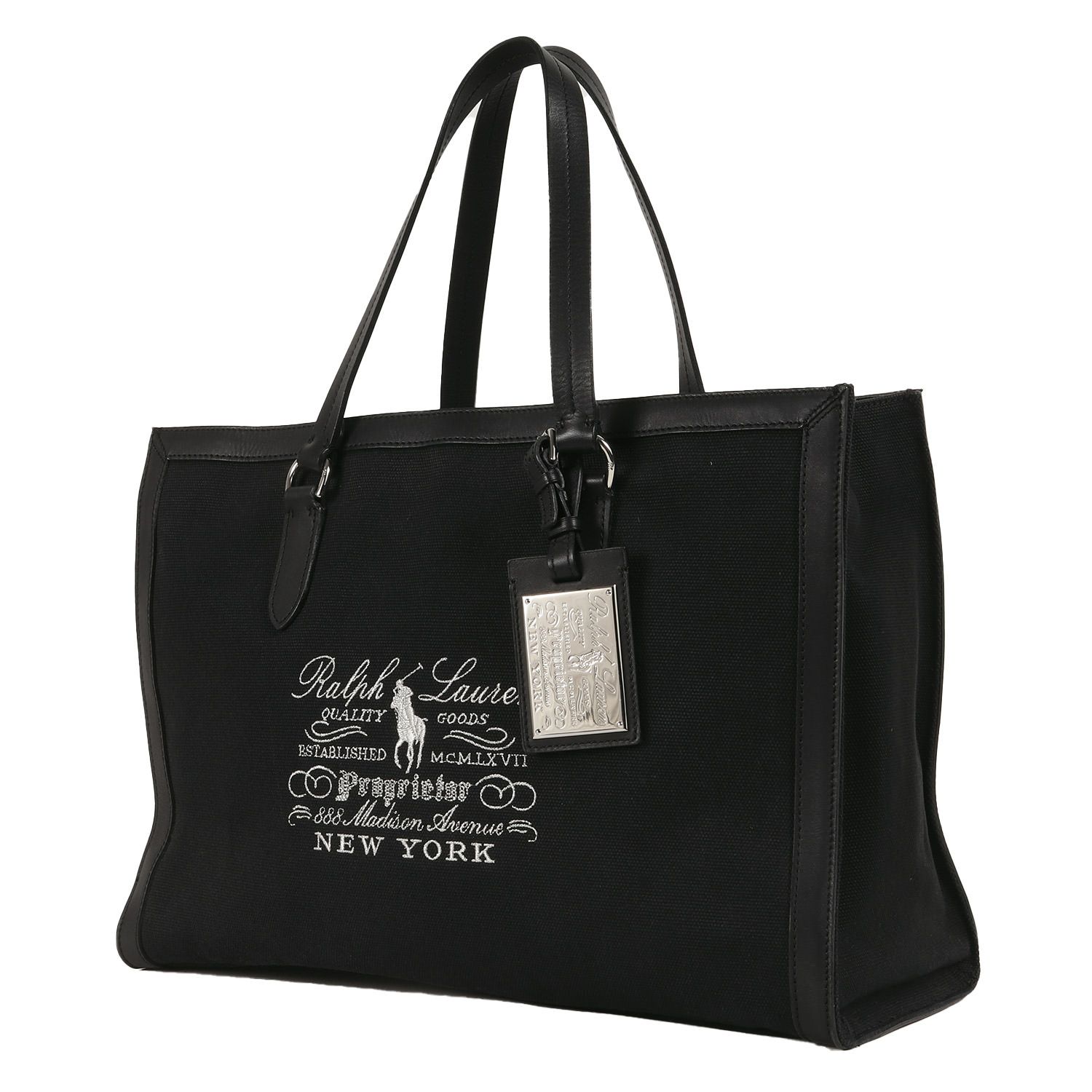RALPH LAUREN ラルフローレン バッグ レザー コンビ キャンバス トート 