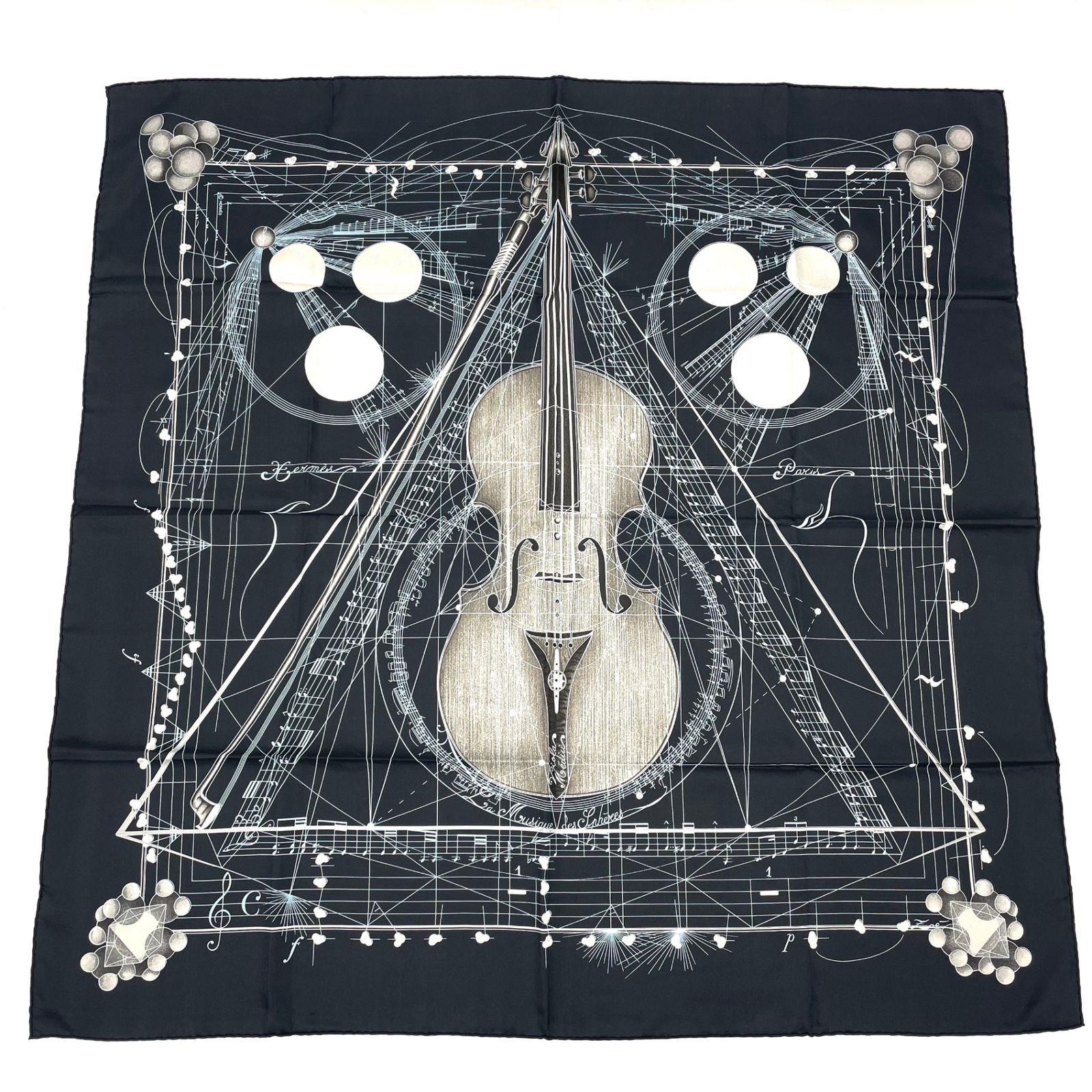 極美品 HERMES エルメス スカーフ カレ90 球体が奏でる音楽 La Musique 