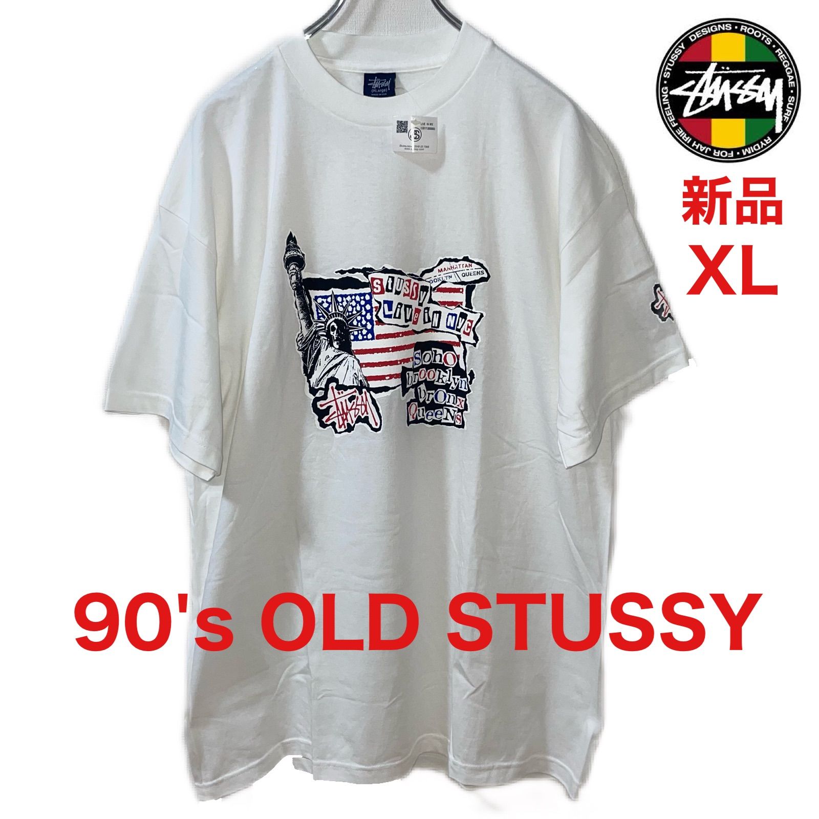 90's OLD STUSSY LIVE IN NYC TEE 紺タグ USA製 激レア新品 - メリカル