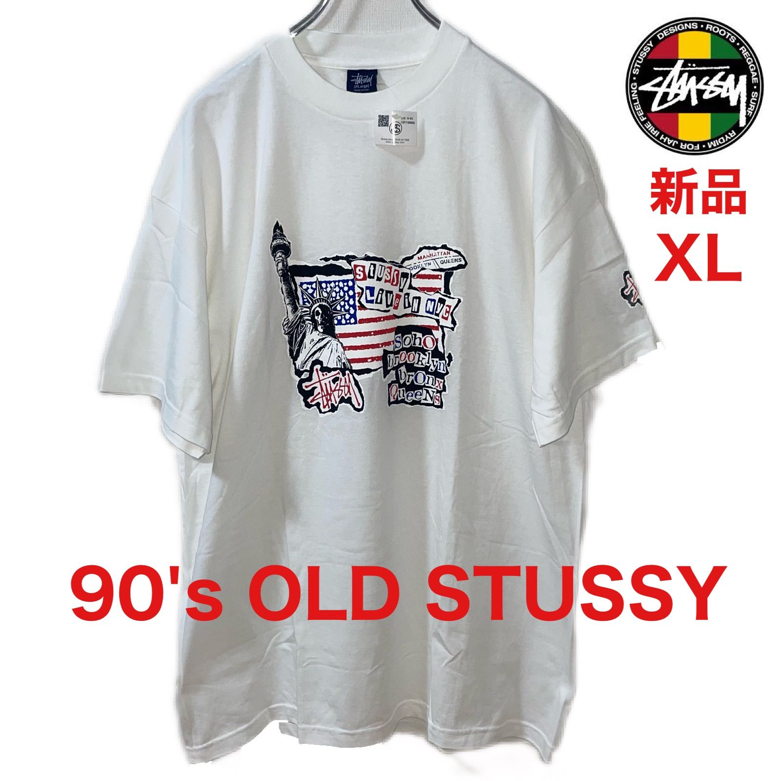 90's OLD STUSSY LIVE IN NYC TEE 紺タグ USA製 激レア新品