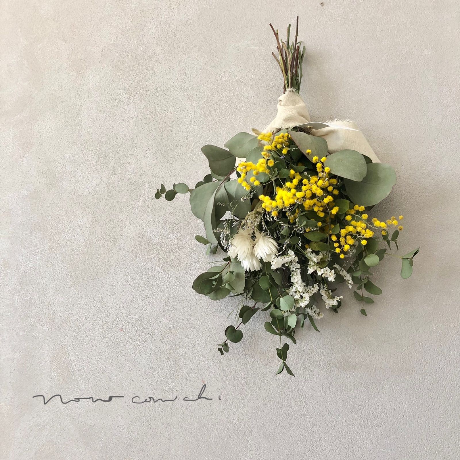 Spring 春の木漏れ日ミモザのスワッグ38cm