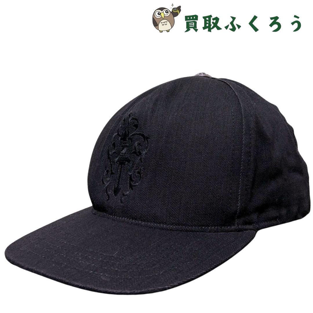 クロムハーツ Chrome Hearts　ダガーキャップ　デニム  ブラック　CHプラス ユニセックス