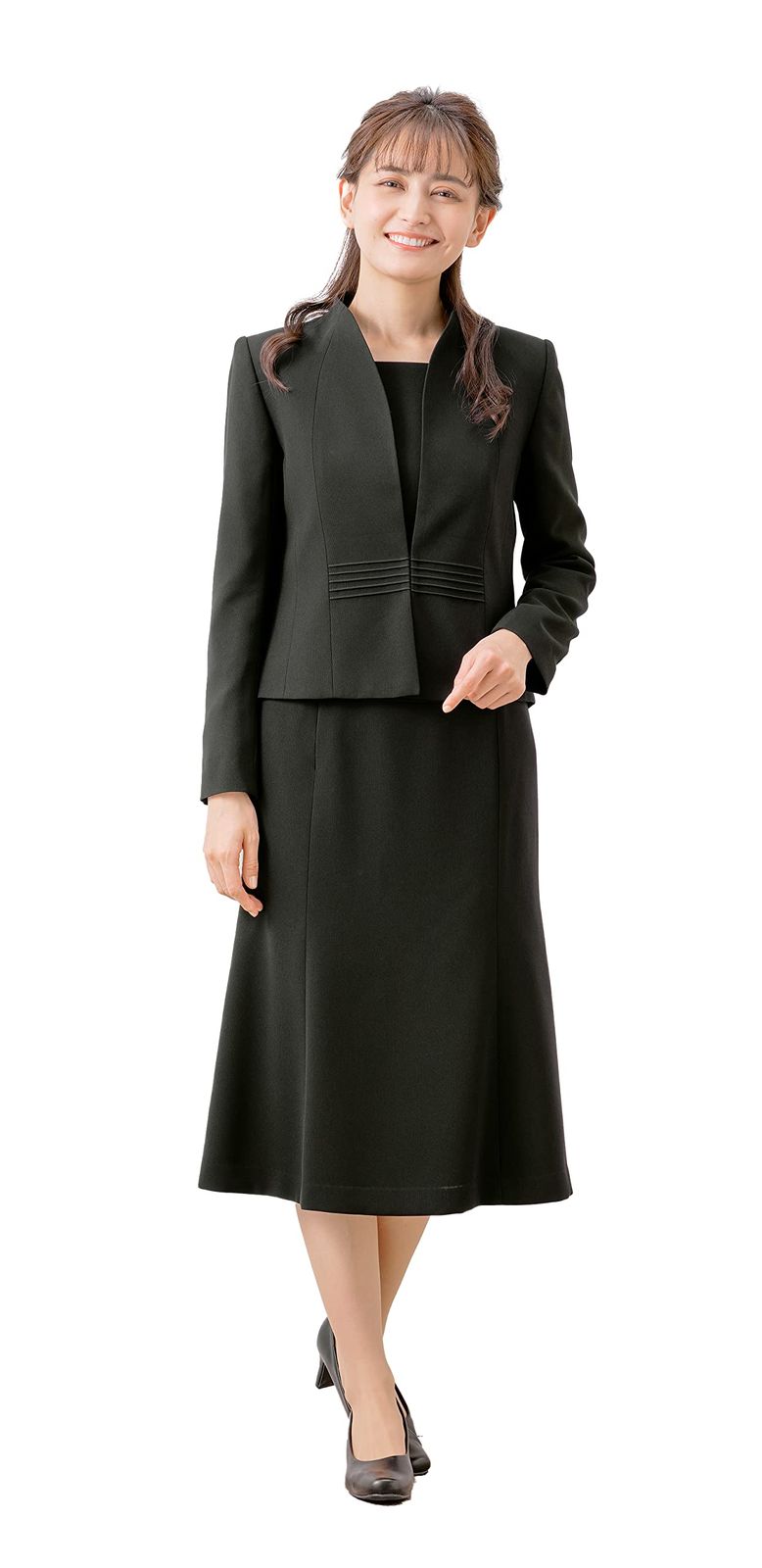 マーガレット m461 ブラックフォーマル レディース 喪服 アンサンブル 前開きワンピース 礼服 冠婚葬祭