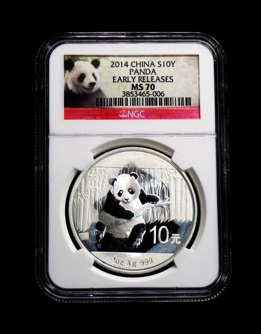 2014 China Panda Silver Coin 10 Yuan NGC MS 70