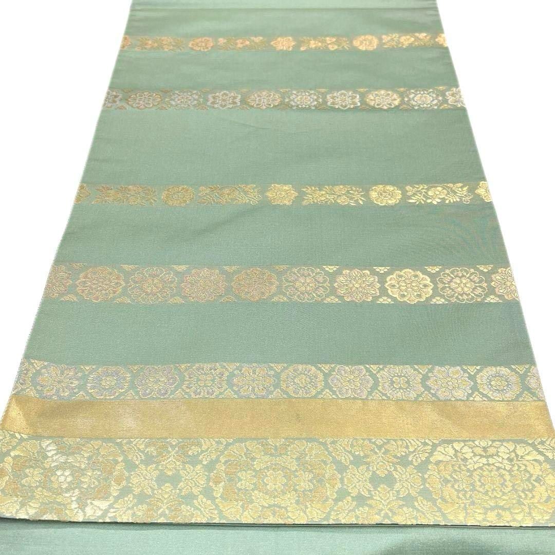 冬の感謝セール 袋帯 メルカリ - p 044a 着物 華紋 花模様 横段 本金箔 箔屋清兵衛 着物・浴衣