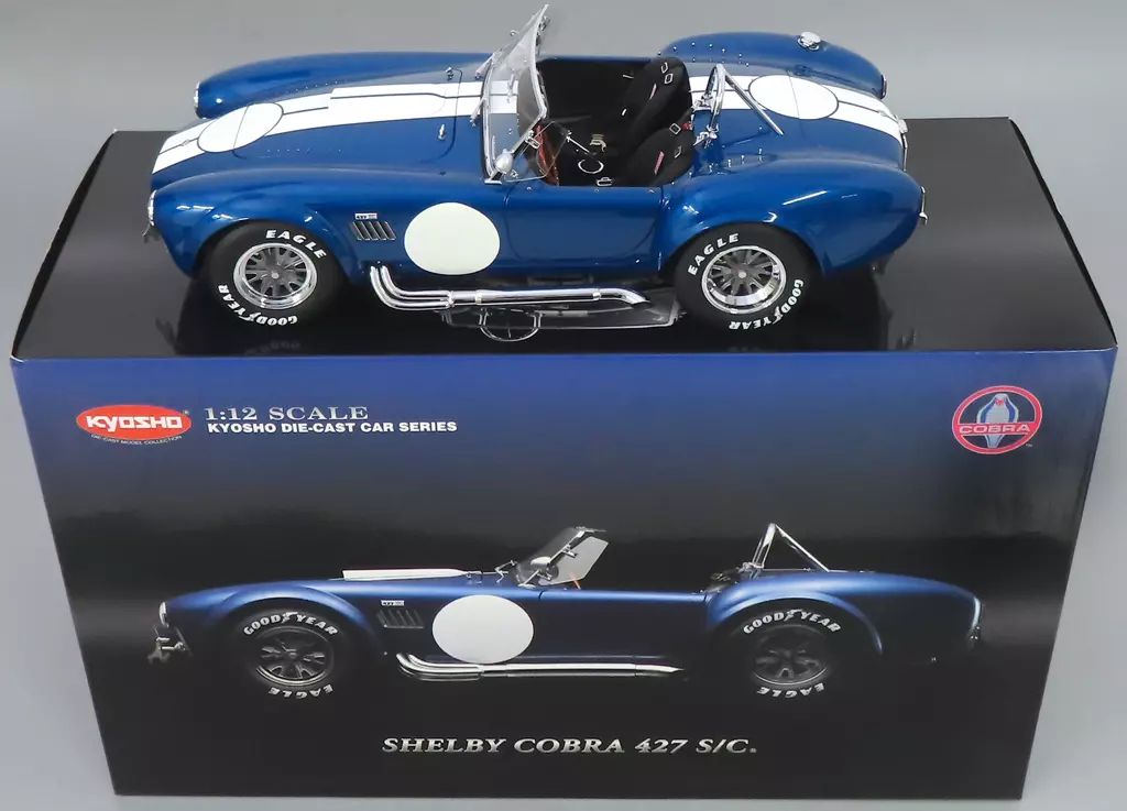 ミニカー 1 12 Shelby Cobra 427S C ブルー×ホワイト K08631BL